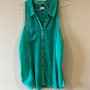 Green Sheer Sleeveless Tank